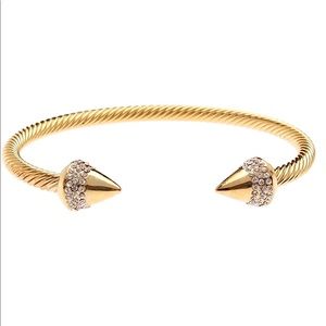 18k gold plated pavé spike bracelet